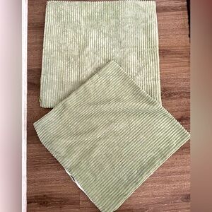 Chenille Throw Pillow Covers- pistachio green- sage green- 21.5” square